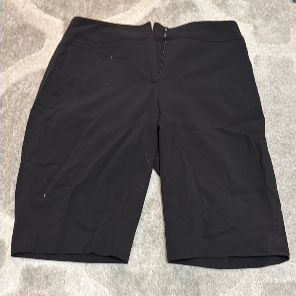 Paniz Black Flat Front Shorts with Relaxed Fit